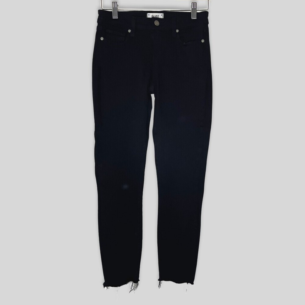 Paige Womens Jeans 25 Black Stretch Low-Rise Skinny Verdugo Crop Denim Overdye
